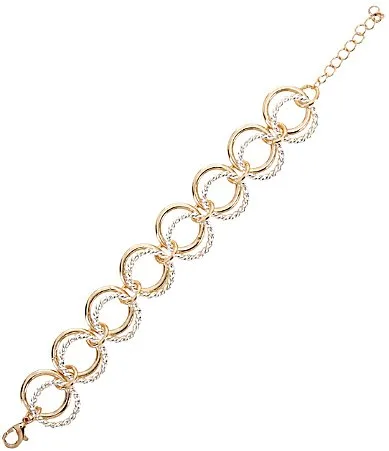 Two Tone Link Line Bracelet by Dillards