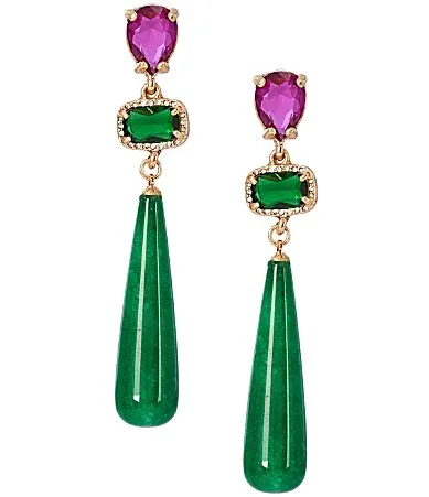 Stone Beaded Drop Earrings