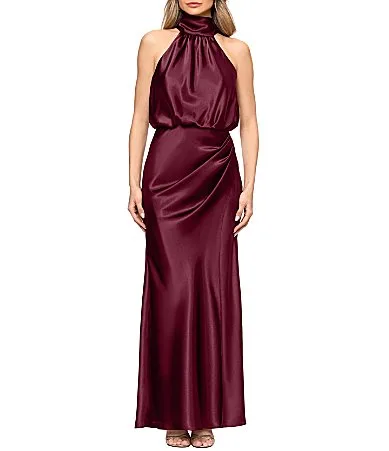 Halter Neck Sleeveless Floor Length Dress