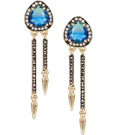 Pave Stick Linear Earrings