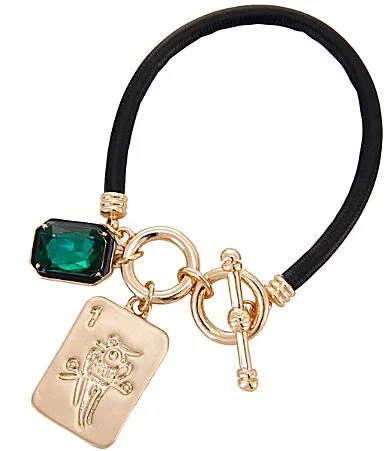 Mahjong Tile Faux Leather Line Bracelet by Southern Living