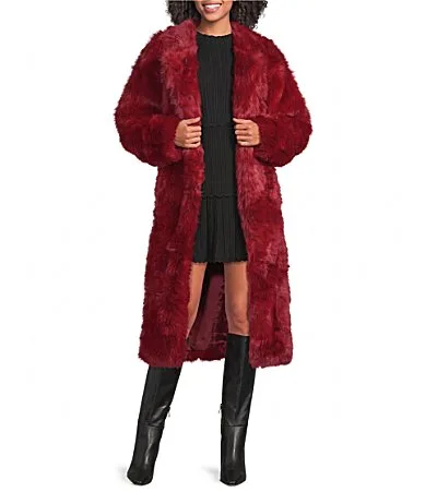 Faux Fur Long Line Coat