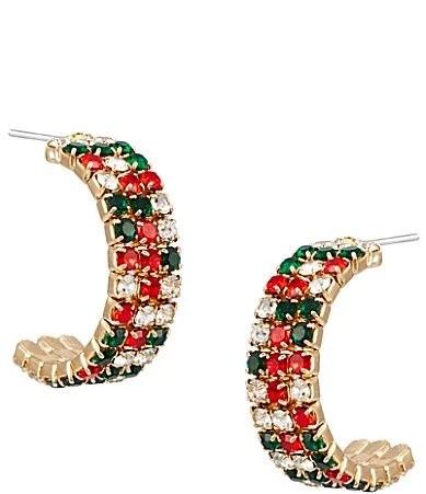 Holiday Rows Hoop Earrings