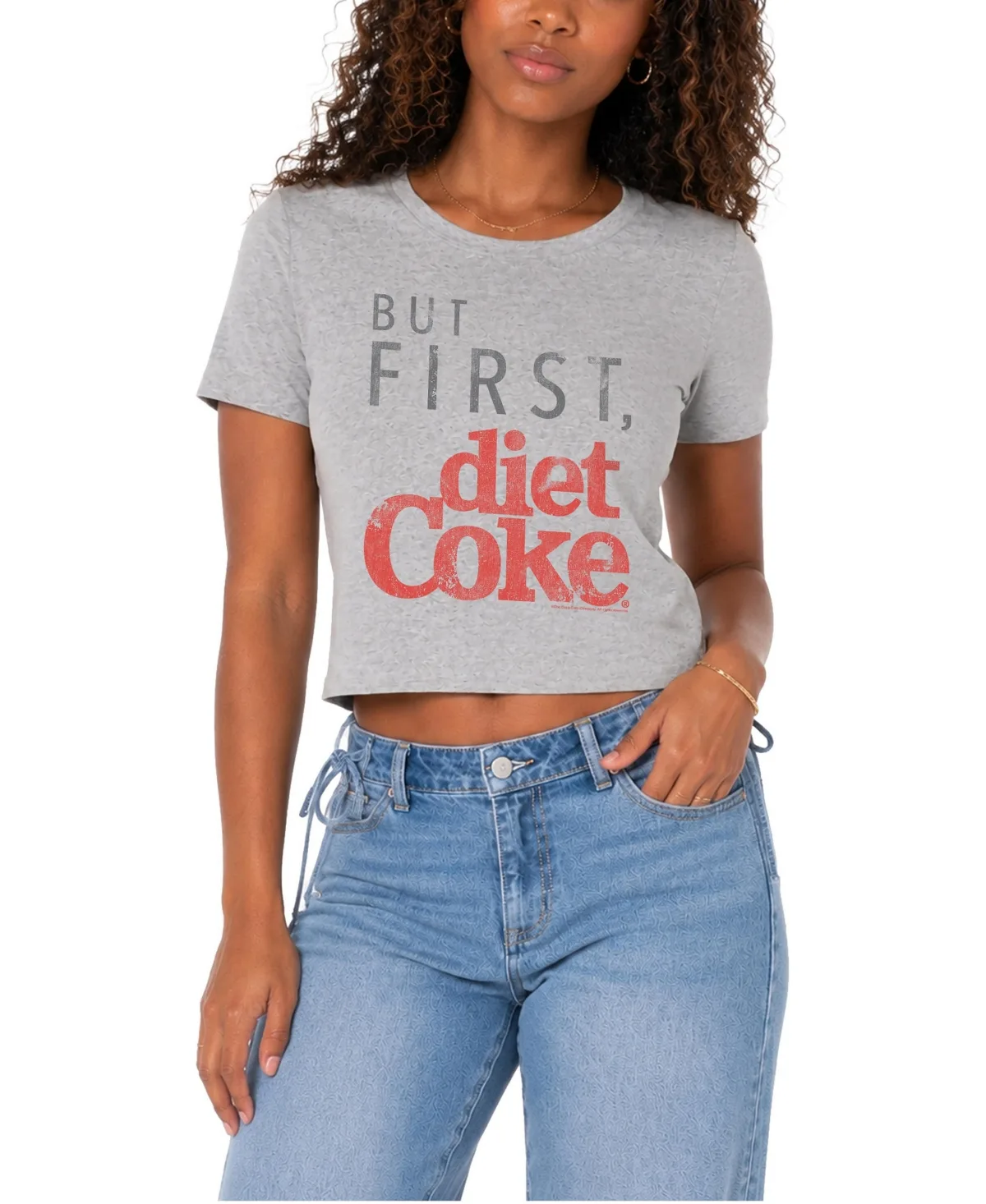 But First Diet Coke Graphic Cropped Cotton-Blend T-Shirt