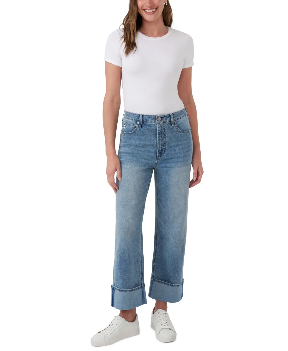 Baggy High-Rise Cuffed Jeans