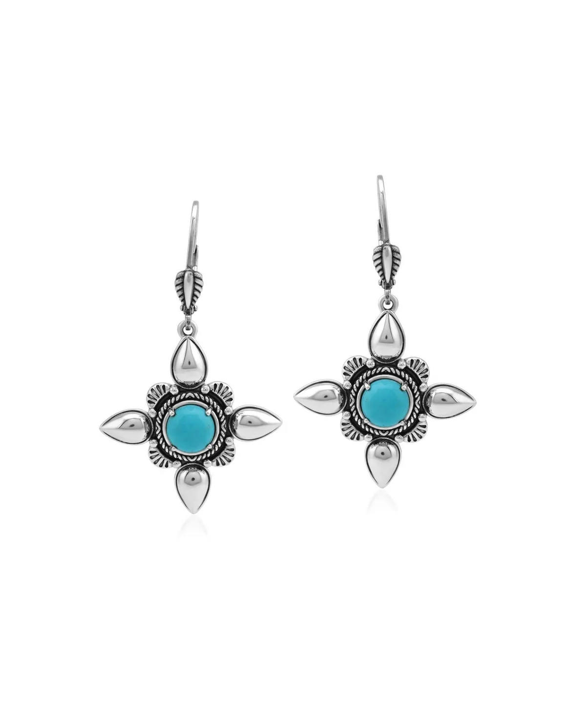 Compass Star Earrings in Sterling Silver by American West Jewelry