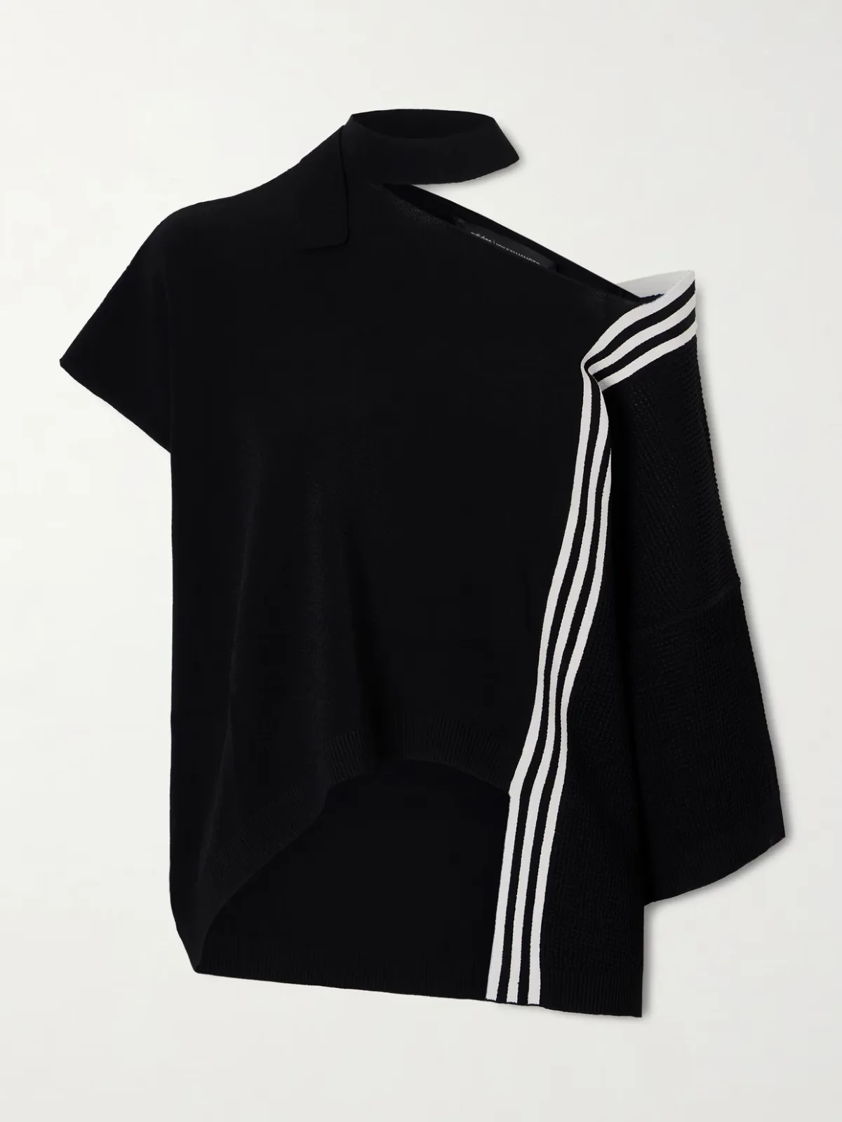 - + Y-3 Tie-detailed Striped Knitted Top - by adidas Originals