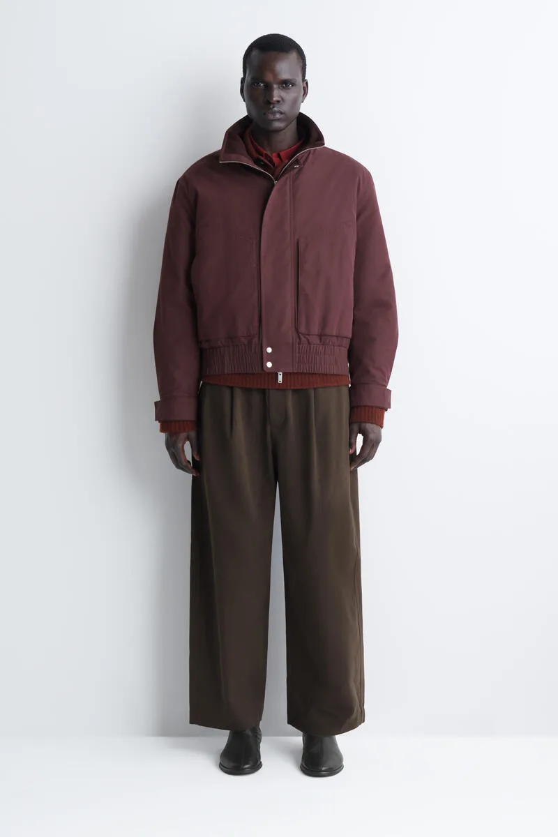Padded Mock-Neck Bomber Jacket