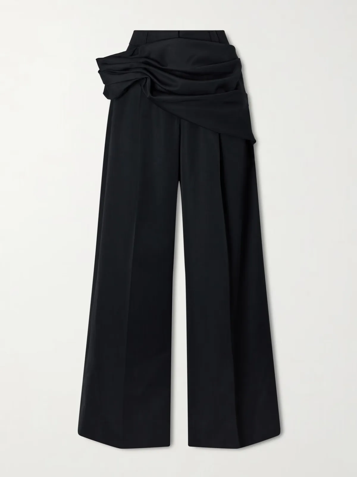 - Gathered Crepe Wide-leg Pants -