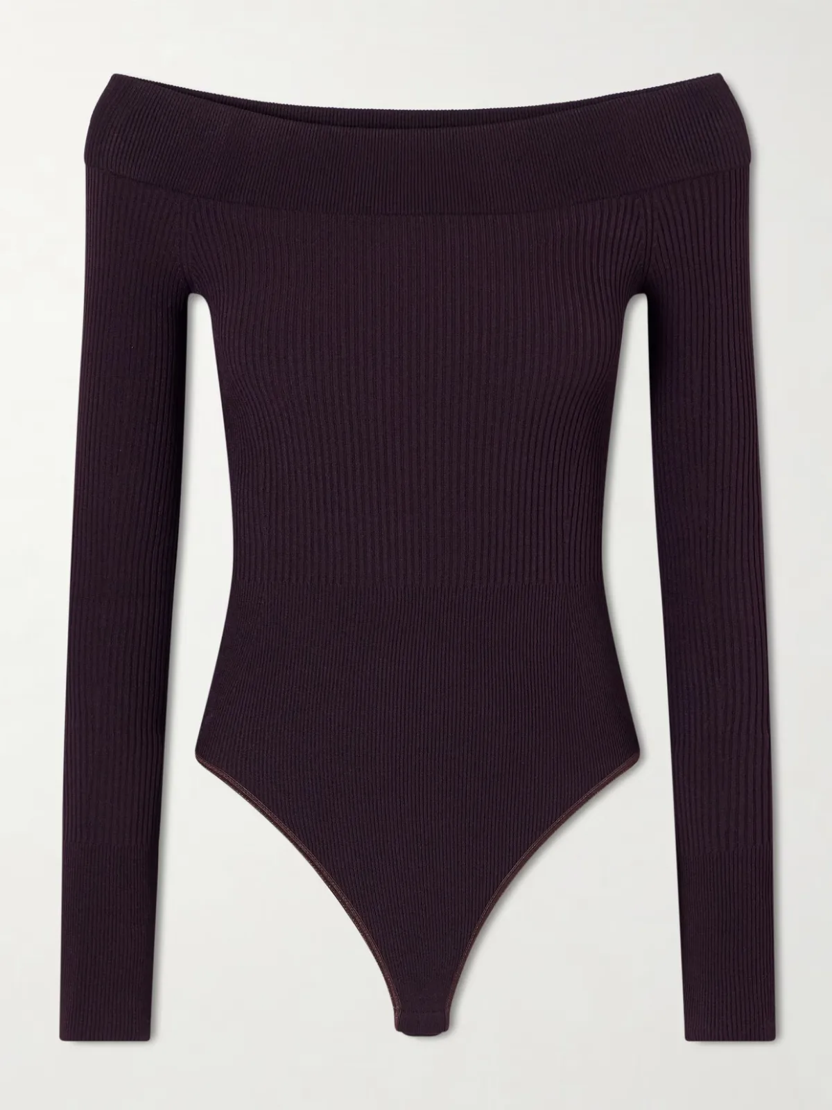 - Off-the-shoulder Ribbed-knit Bodysuit -