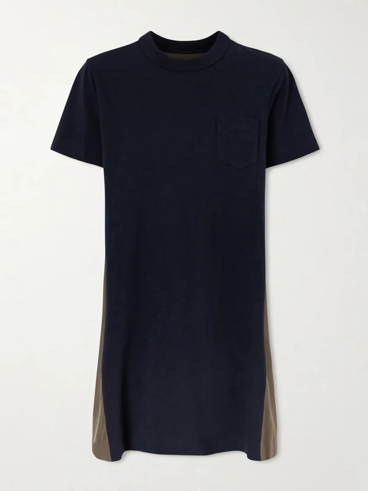 - Shell-paneled Cotton-blend Jersey Mini Dress -