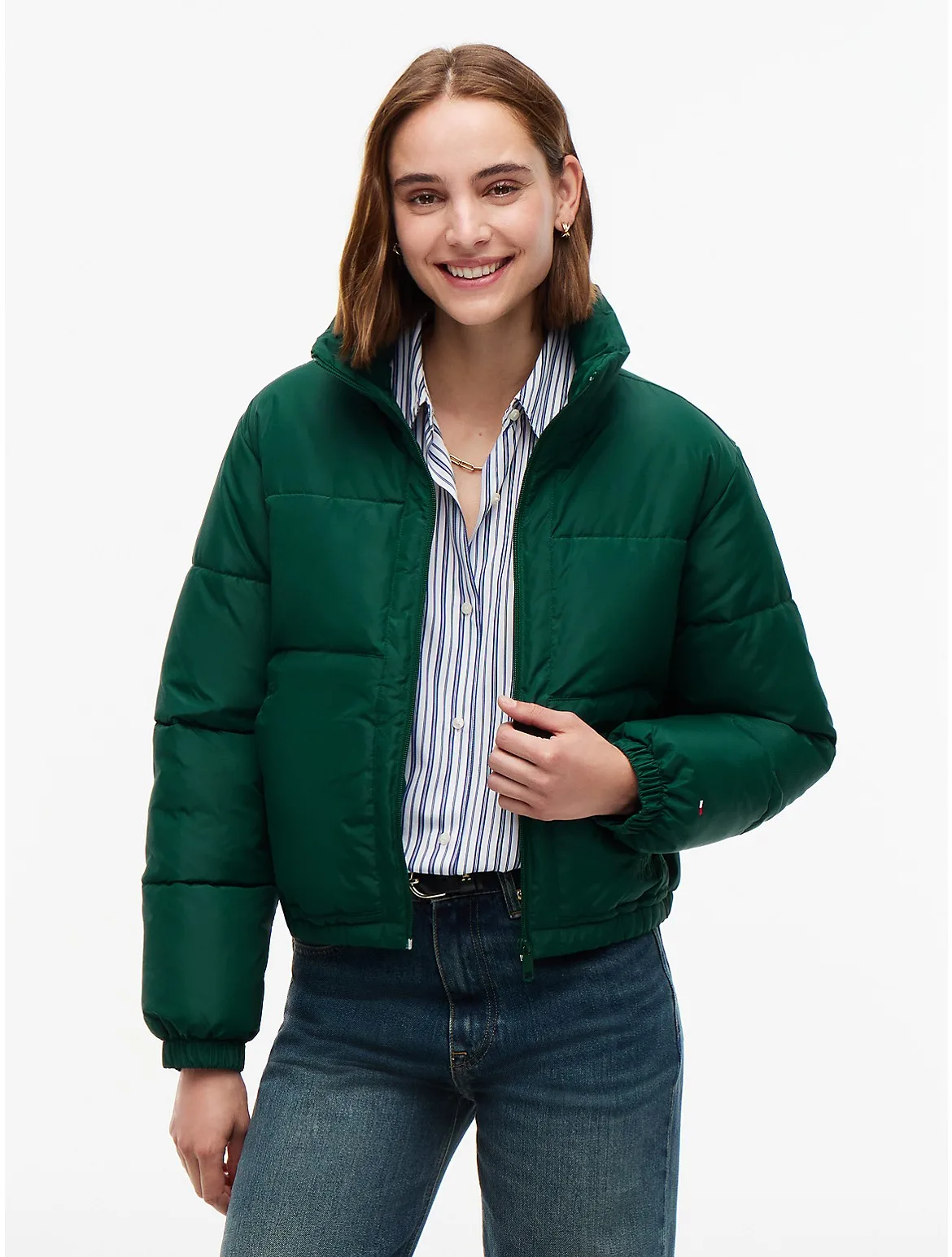 Water-Resistant Cropped Puffer Jacket by Tommy Hilfiger