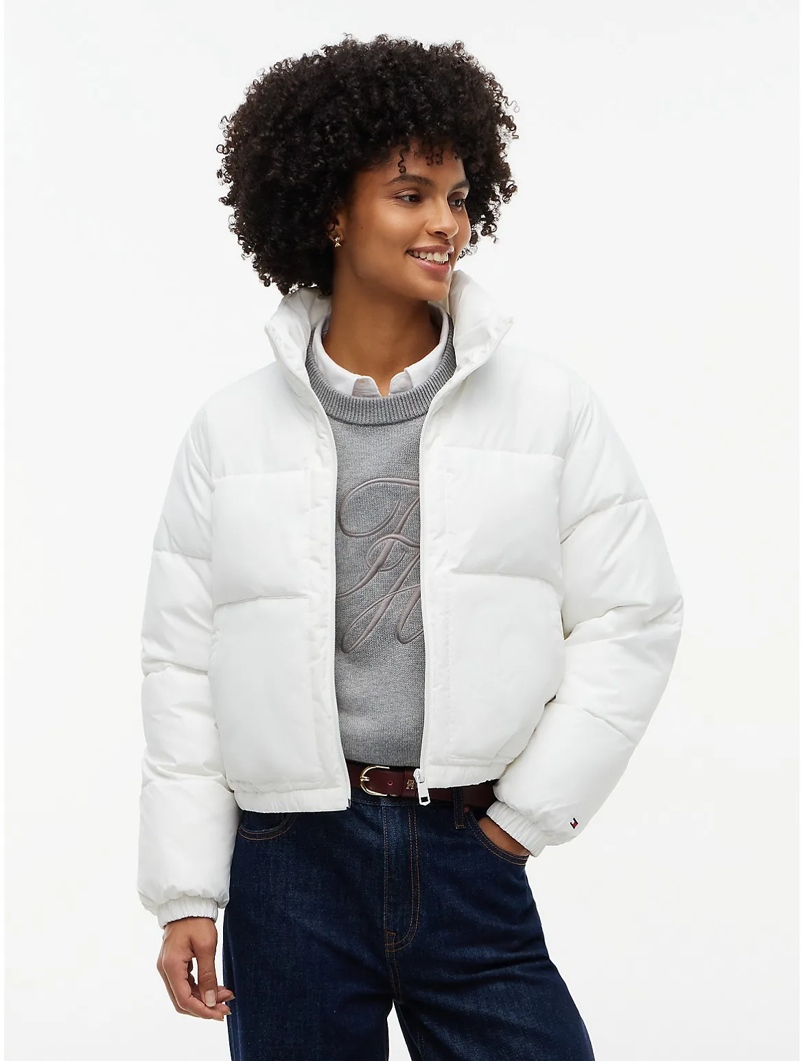 Water-Resistant Cropped Puffer Jacket