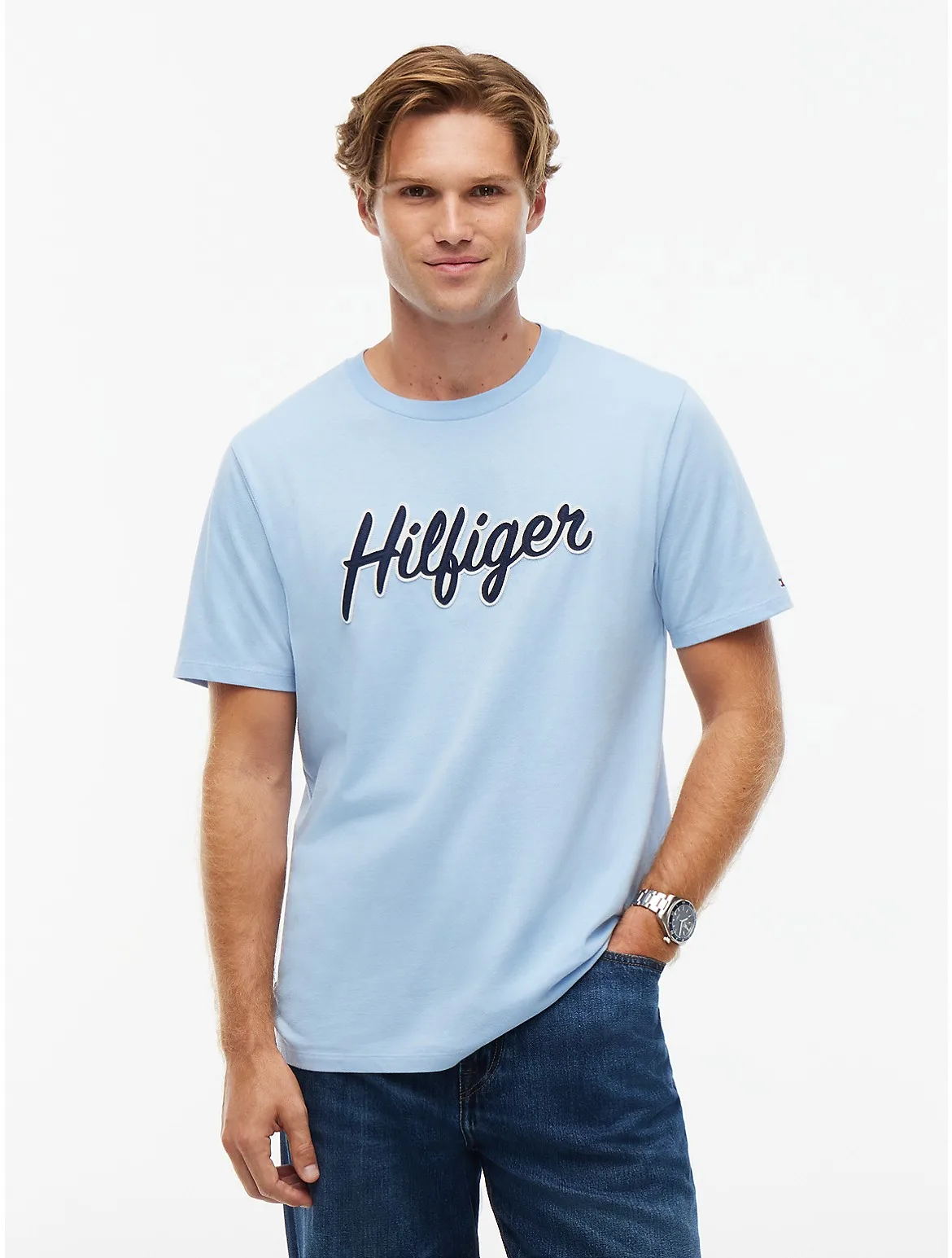Felted Hilfiger Script Logo T-Shirt