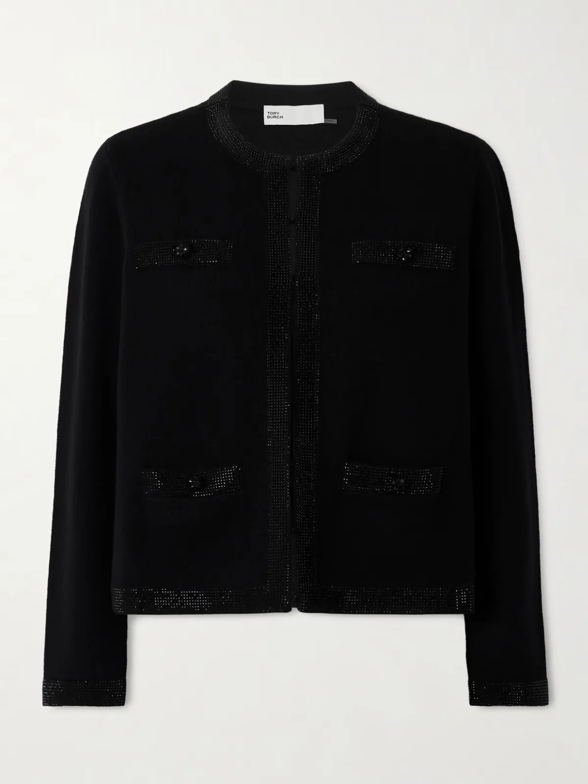 - Kendra Crystal-embellished Wool-blend Cardigan -
