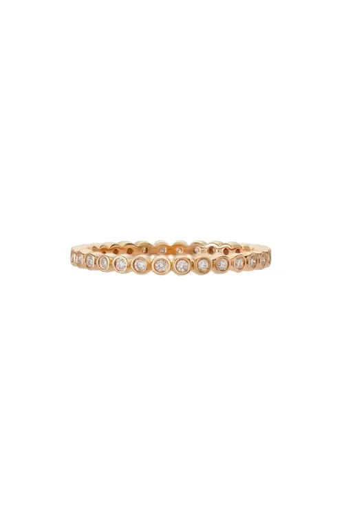 Mini Bezel Diamond Band Ring in 18K Rg by Sethi Couture