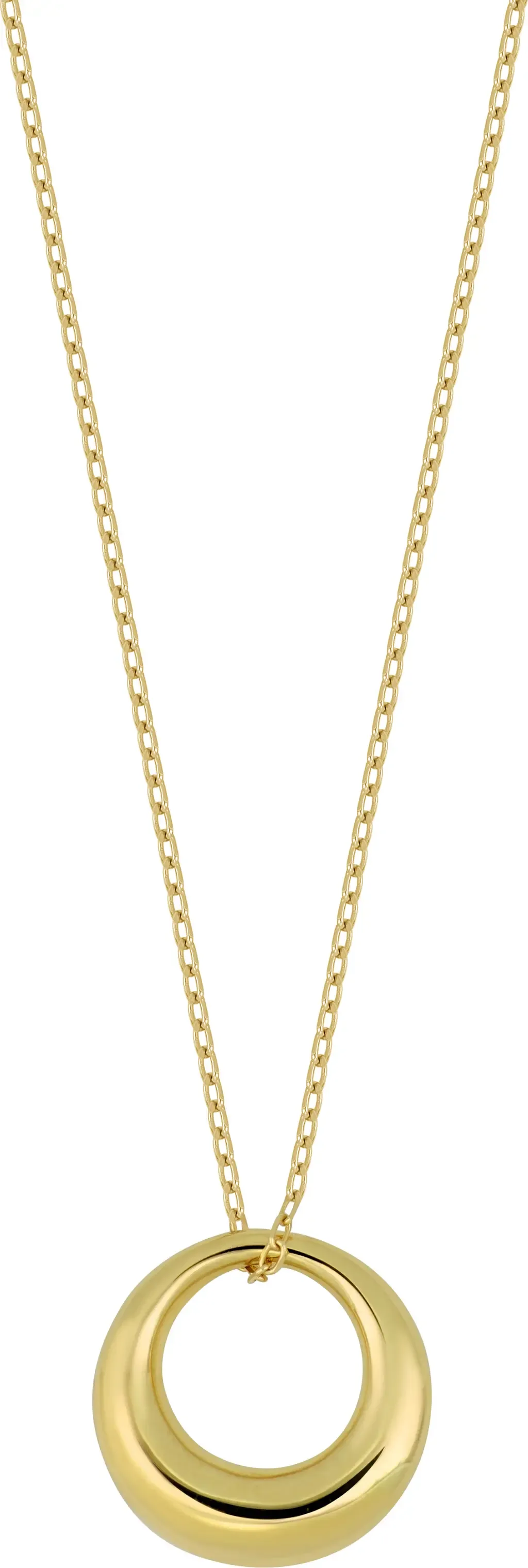 14K Gold Graduated Circle Pendant Necklace