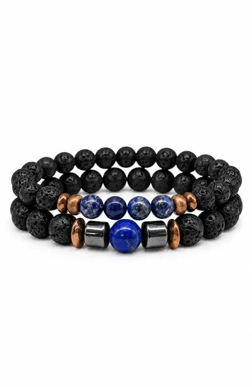 Crystal Lava Two Beaded Bracelet Set by Humanist Beauty
