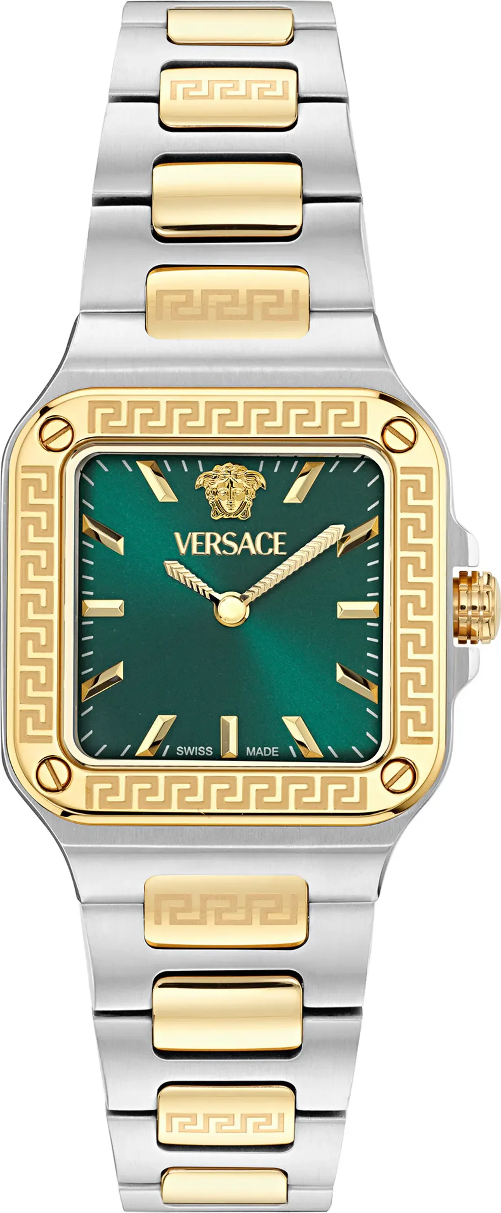 Greca Edge Two-Tone Bracelet Watch, 30mm x 30mm by Versace