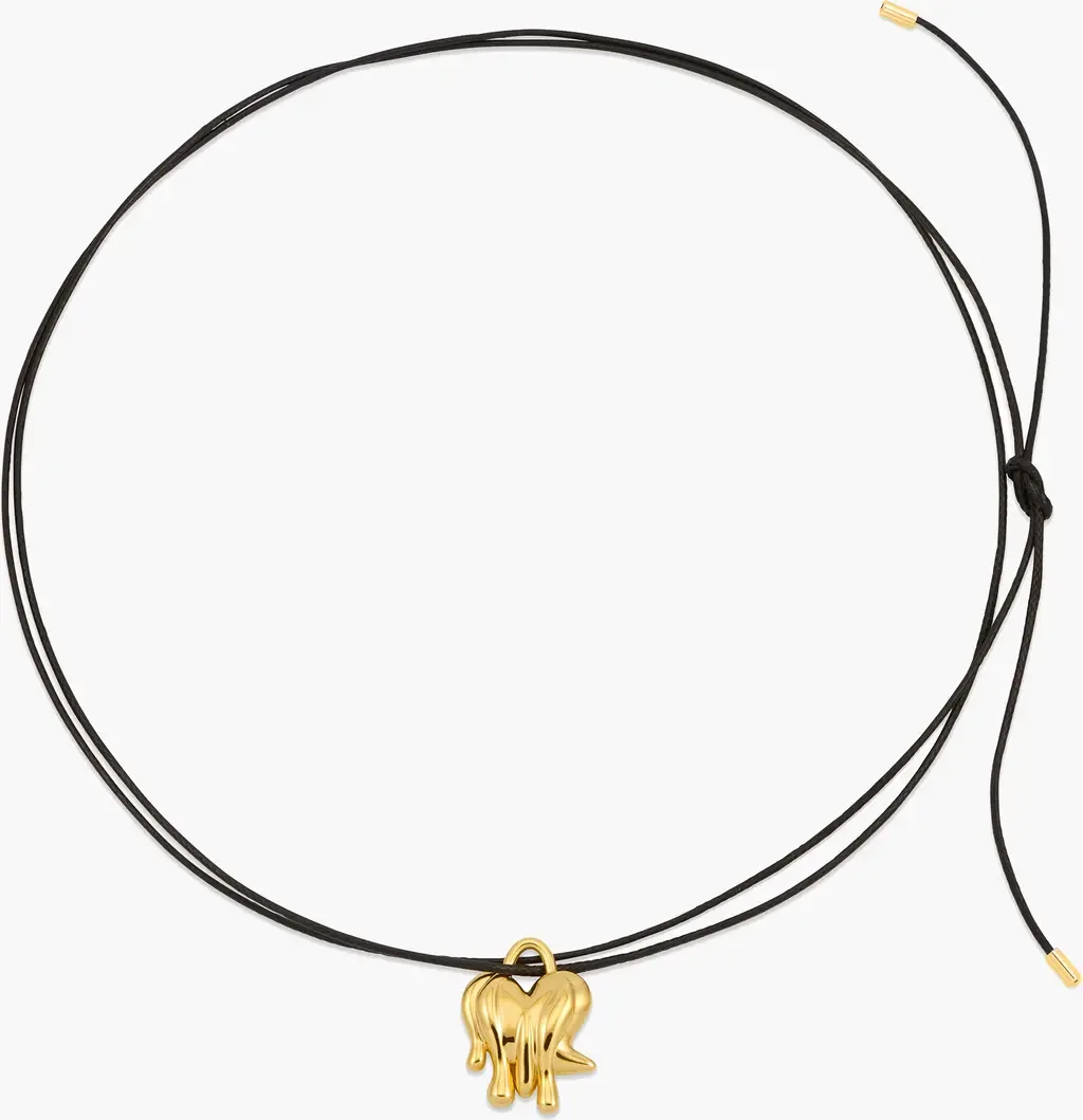 Loff Mini Cord Necklace in Gold and Black by YOJ