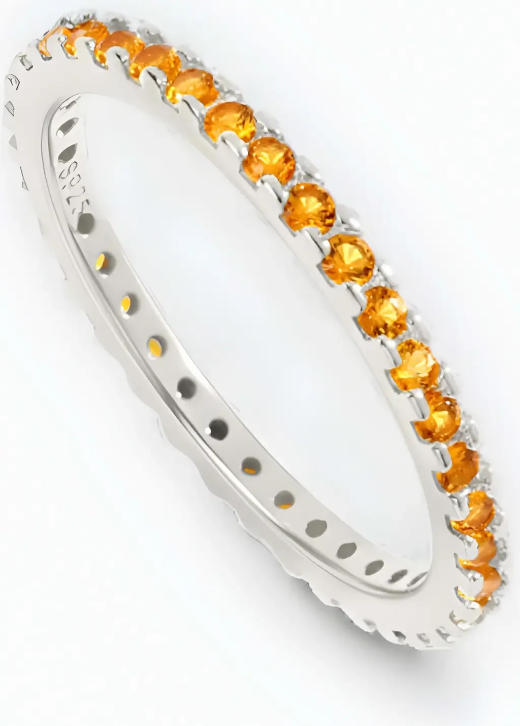 November Birthstone Eternity Stacking Ring in 925 Sterling Silver by Mint & Lily