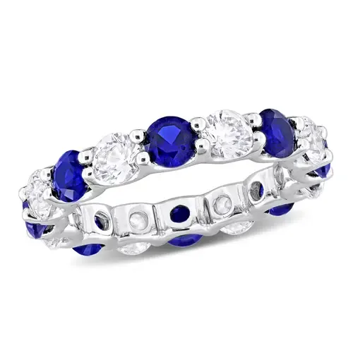 Lab-Created Gemstone Eternity Band Ring