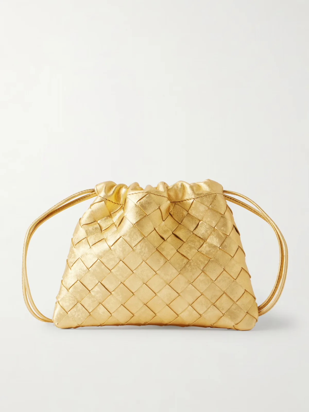 - Dustbag Small Intrecciato Metallic Leather Pouch -
