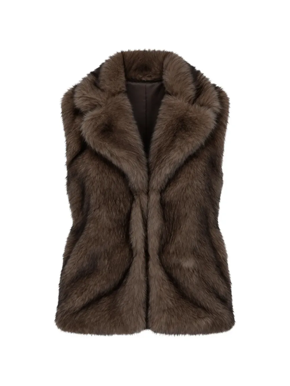 Faux-Fur Notched-Lapels Gilet