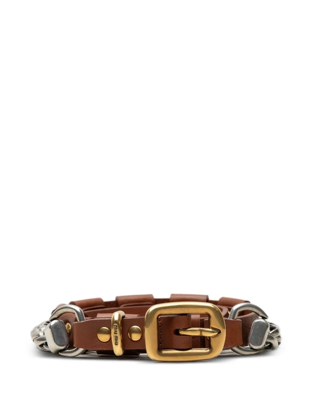 Buckle-Detail Chain-Link Necklace by Miu Miu