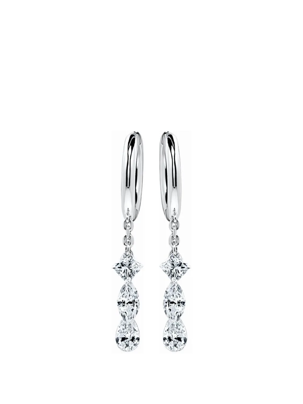 Diamond-Embellished Drop Hoop Earrings by SOLO for diamonds