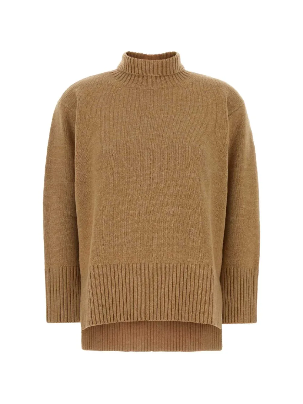 Ribbed-Knit High-Low Sweater