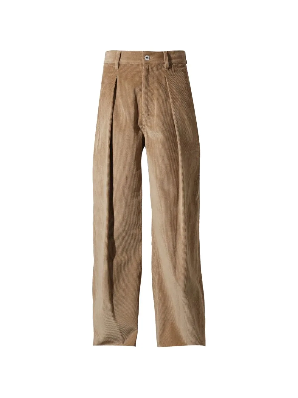 Single-Pleat Corduroy Trousers