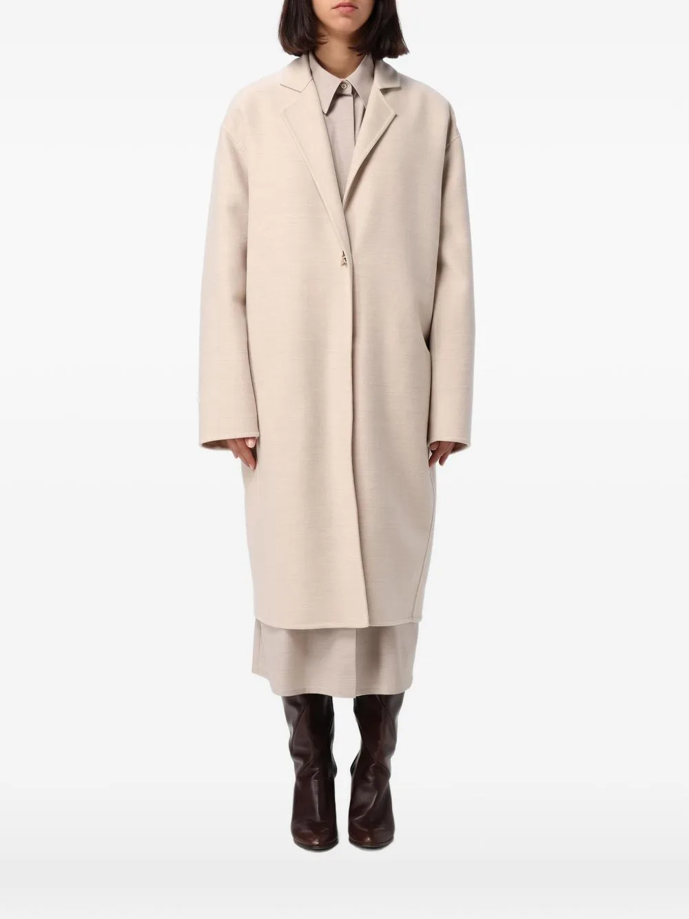 Notched-Lapels Single-Breasted Coat
