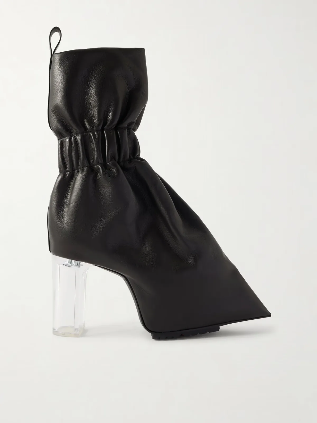 - Taquito Gathered Leather Ankle Boots -