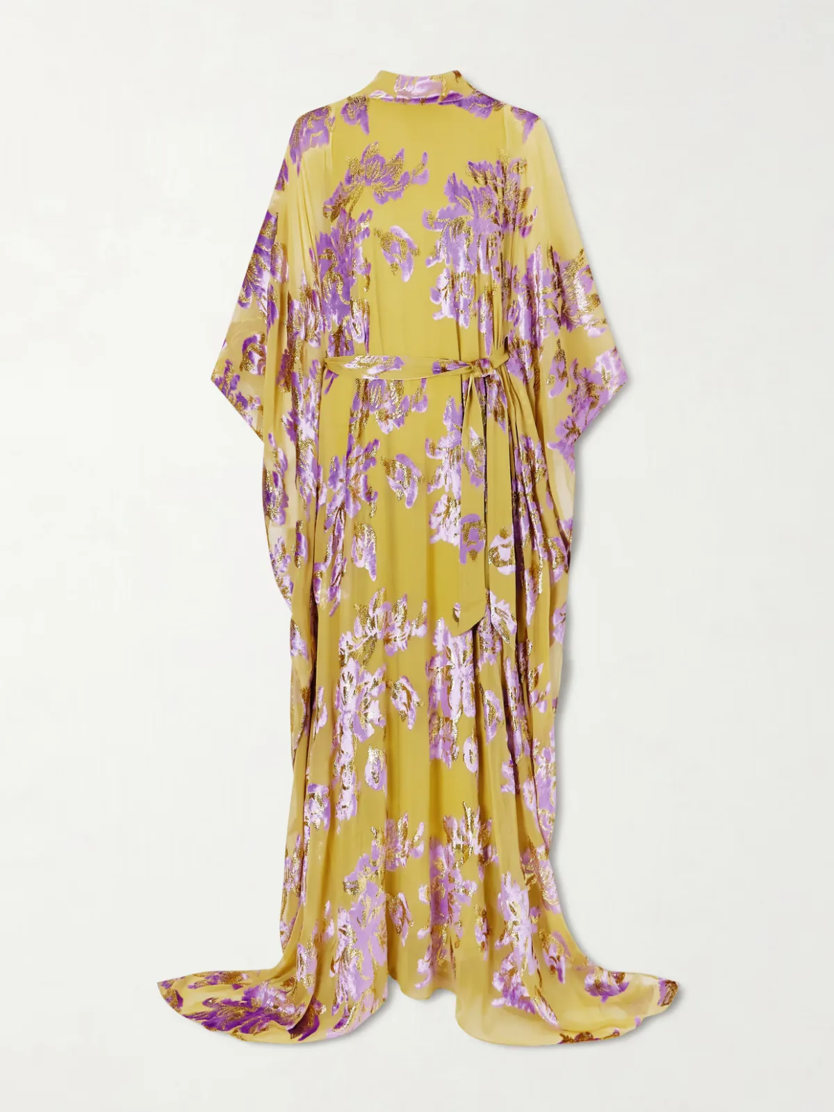 - Leonor Embellished Floral Devoré-velvet Silk Gown -