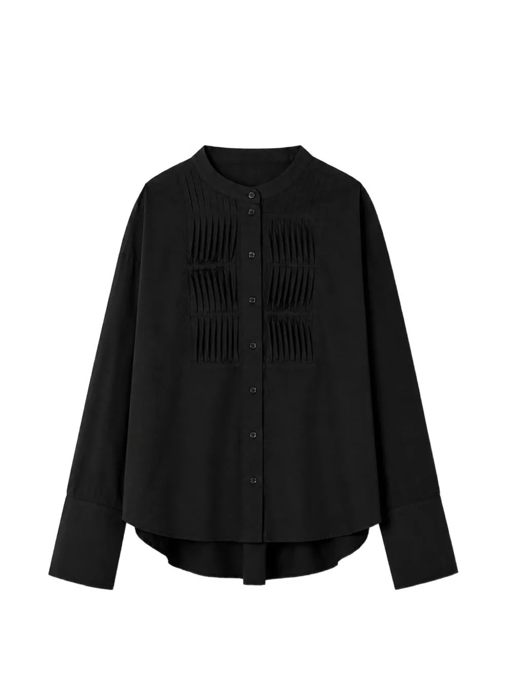 Pleated Long-Sleeve Shirt