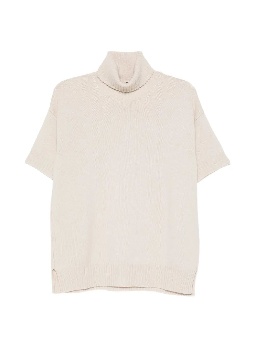 Roll-Neck Short-Sleeve Sweater