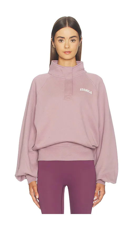 Balloon Sleeve Henley Sweatshirt