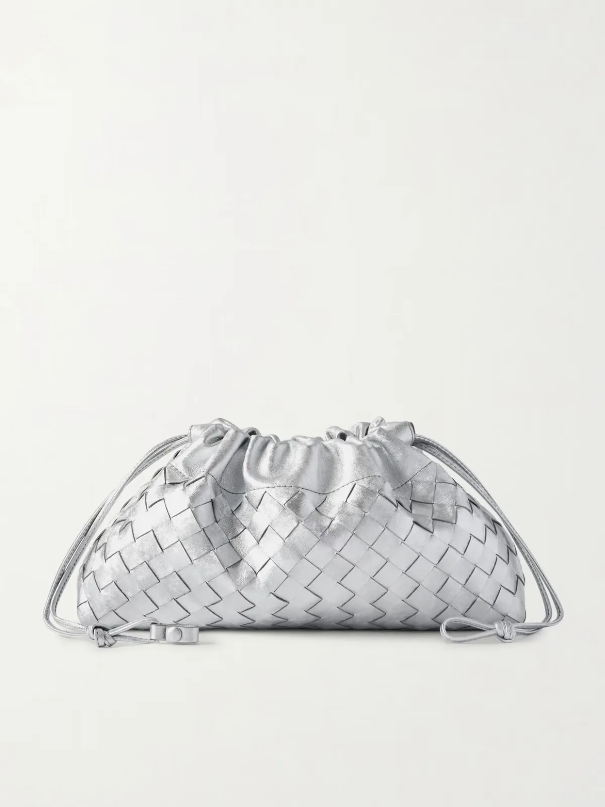 - Pouch Intrecciato Metallic Leather Pouch - by Bottega Veneta