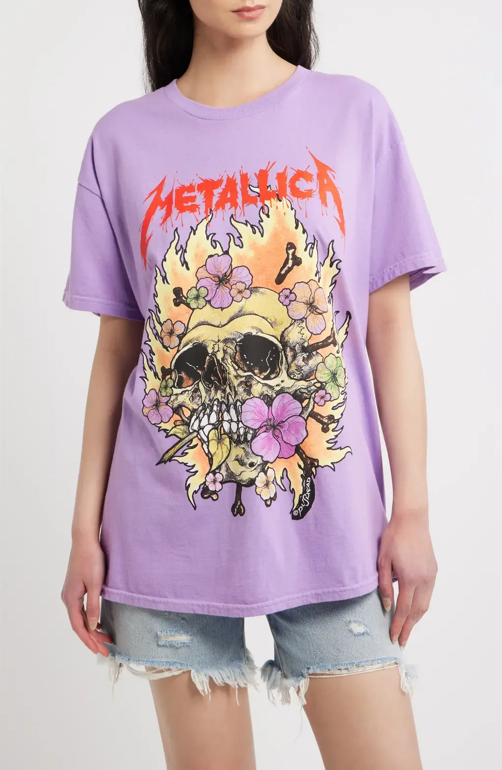 Metallica Fire Scull Cotton Graphic T-Shirt