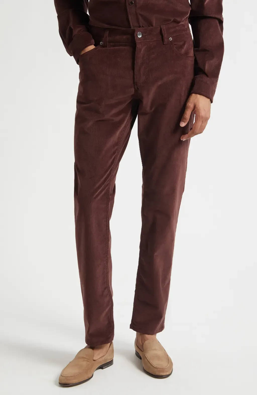 Stretch Cotton & Cashmere Corduroy Pants