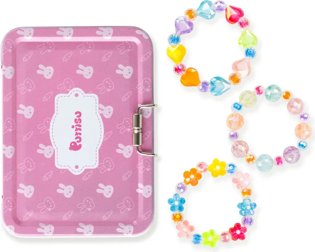 Sparkle Bead Bangle Trio Set & Keepsake Tin Case by Puttisu