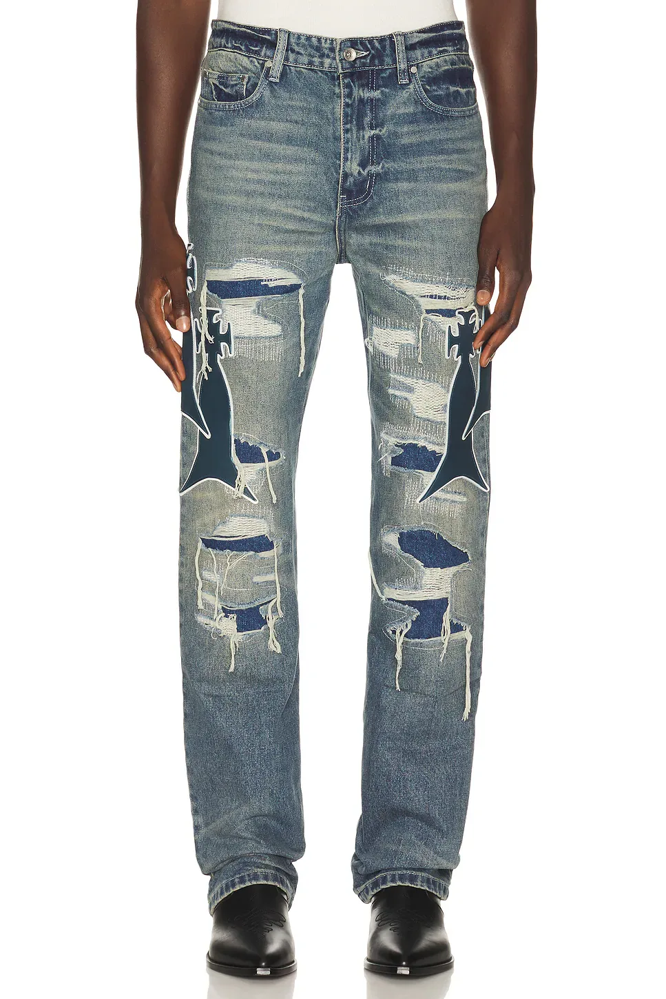 Who Decides War by Ev Bravado Median Wash with Repair - Denim