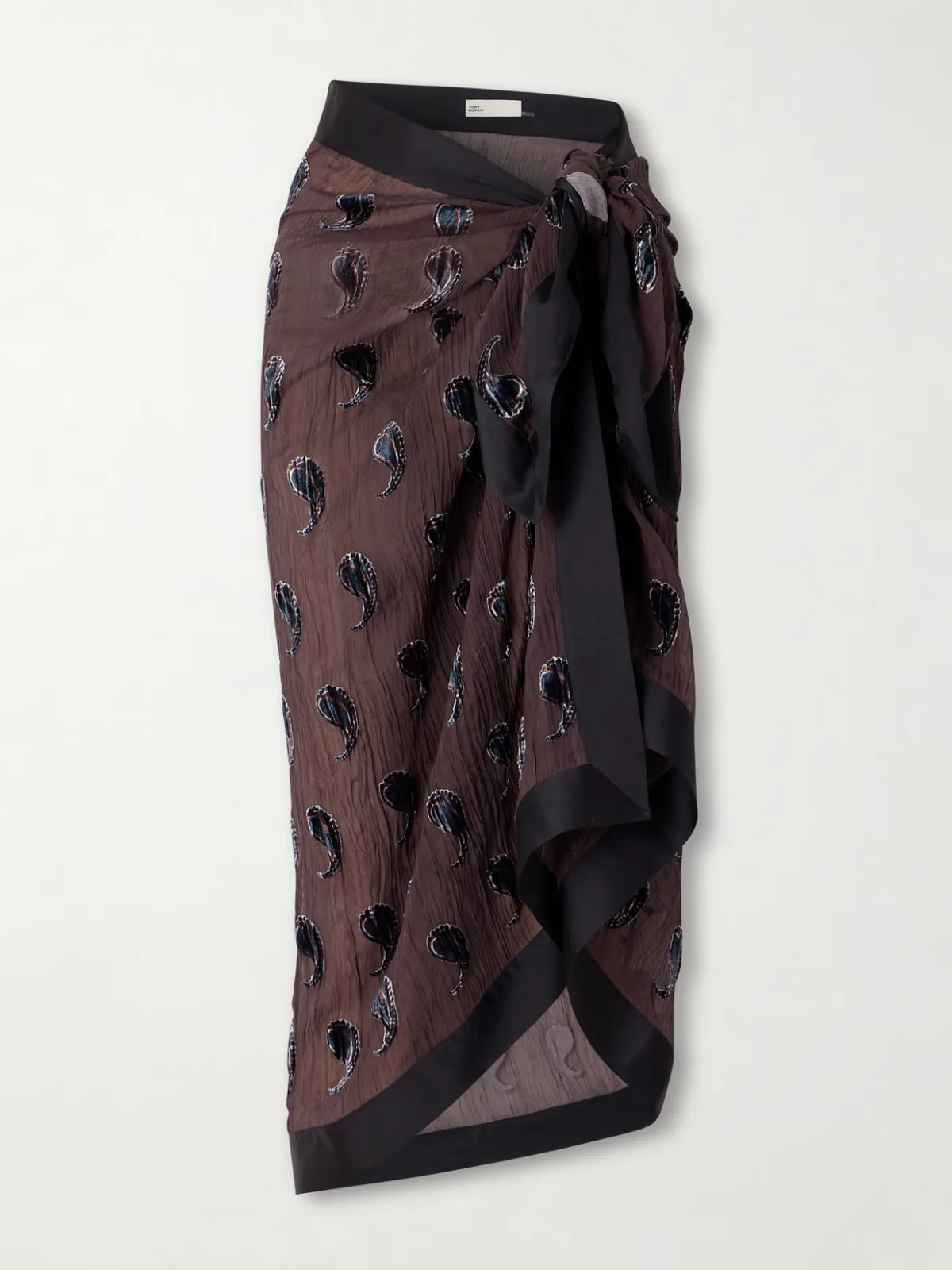 - Paisley-devoré Silk-blend Crepon Pareo -