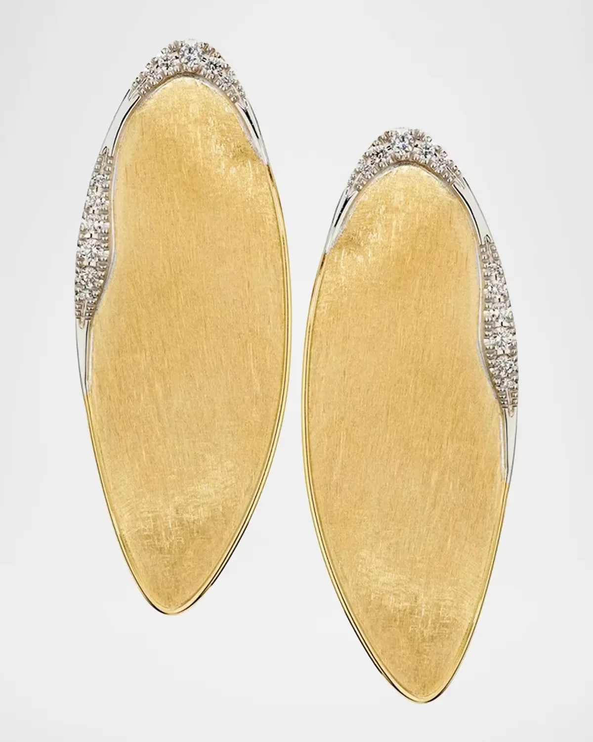 Lunaria 18K Yellow Gold Petal Stud with Diamonds, 2.3L by Marco Bicego