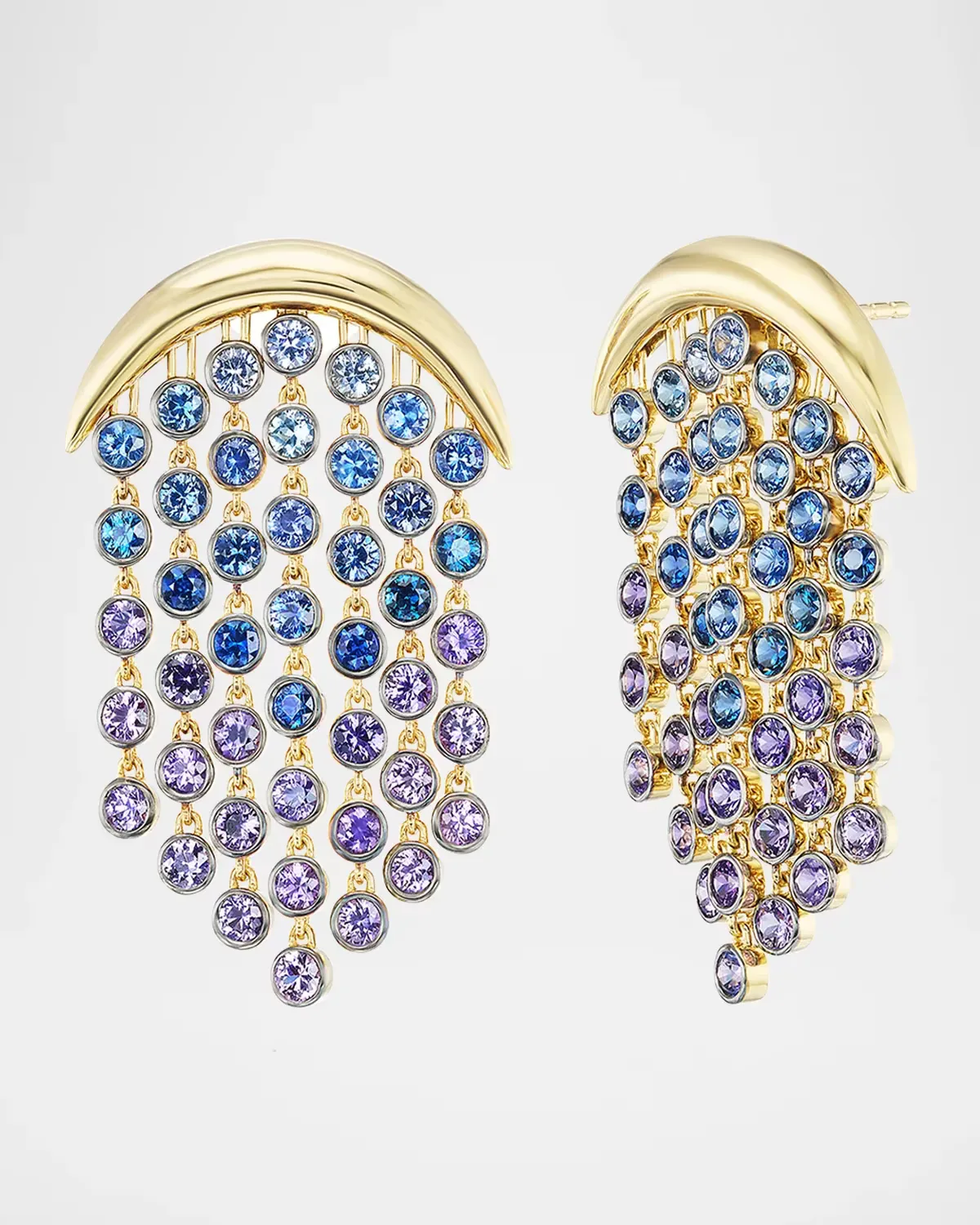 18K Yellow Gold Sapphire Fringe Earrings, Pacific by Emily P. Wheeler