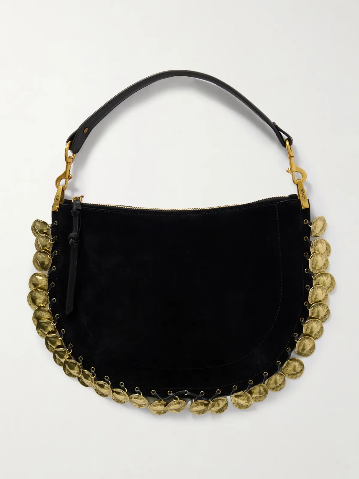 - Oskan Soft Embellished Leather-trimmed Suede Tote -