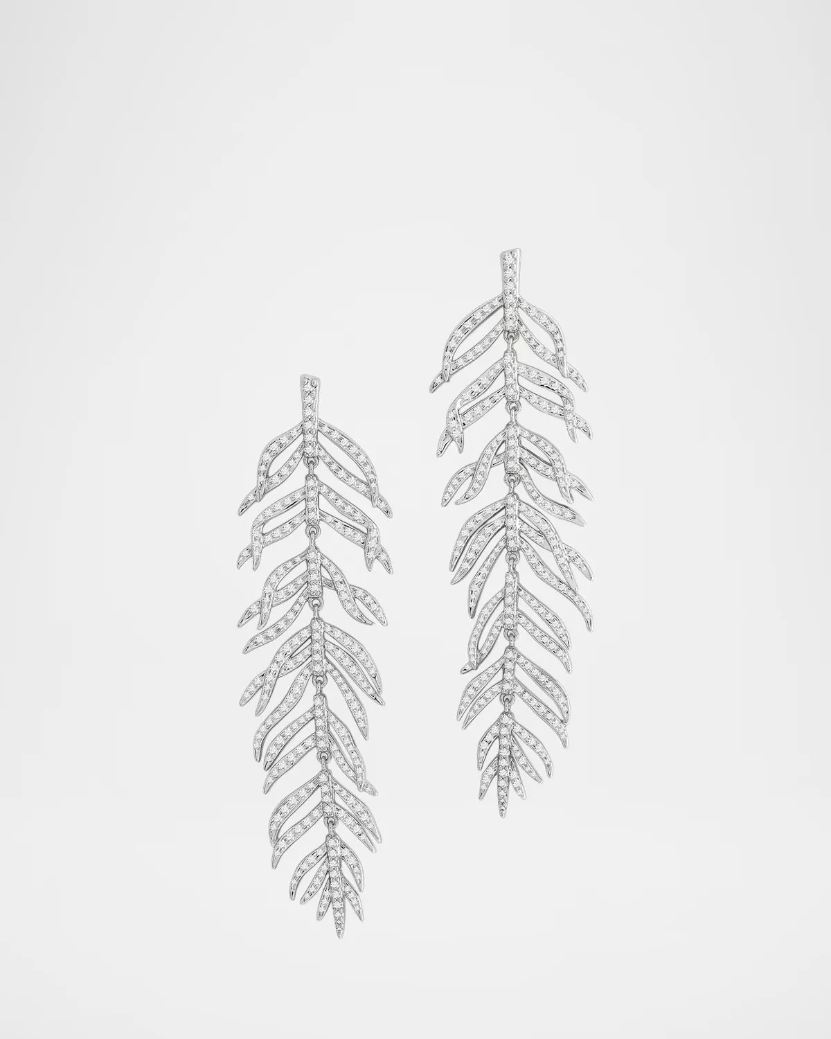 Palm Sterling Silver-Plated Cubic Zirconia Drop Earrings by Anabel Aram Jewelry