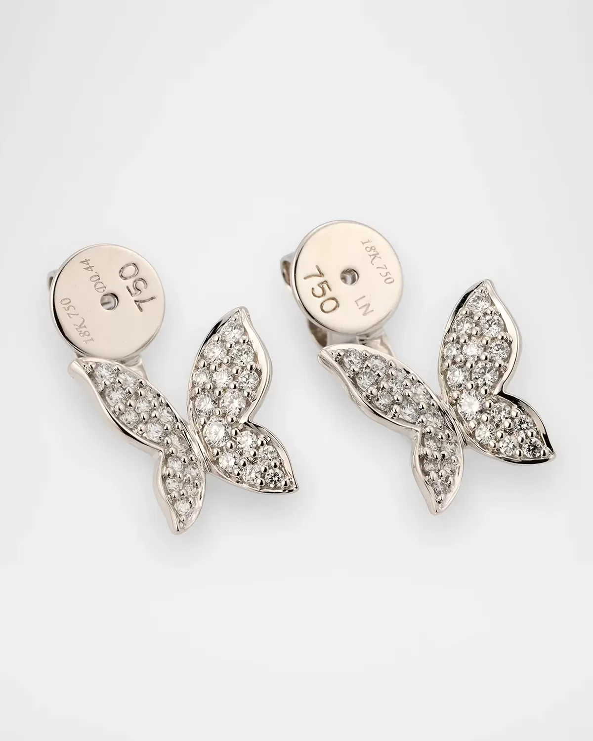 Talisman 18K White Gold Diamond Butterfly Earrings by Lisa Nik