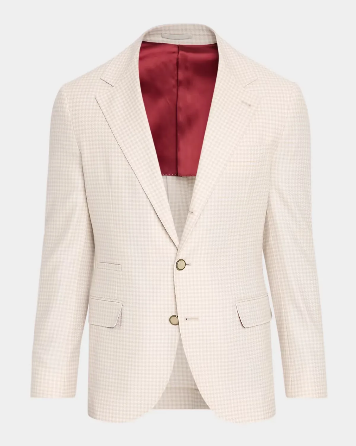 Wool-Cashmere Houndstooth Suit Jacket